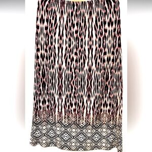 Christopher & Banks Purple and White Patterned A-Line Skirt